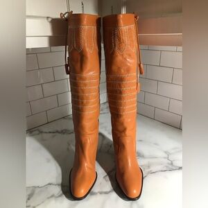 Women’s Tsumori Chisato Tall Leather Fashion Boots Japan 27 US 10.5 NWOB